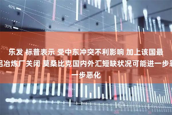 乐发 标普表示 受中东冲突不利影响 加上该国最大铝冶炼厂关闭 莫桑比克国内外汇短缺状况可能进一步恶化