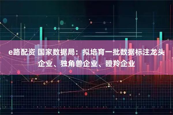 e路配资 国家数据局：拟培育一批数据标注龙头企业、独角兽企业、瞪羚企业